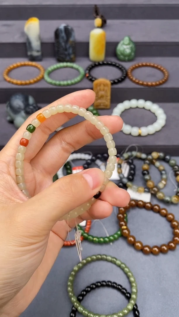 和田玉未镶嵌手串5mm晴水极限弧手串