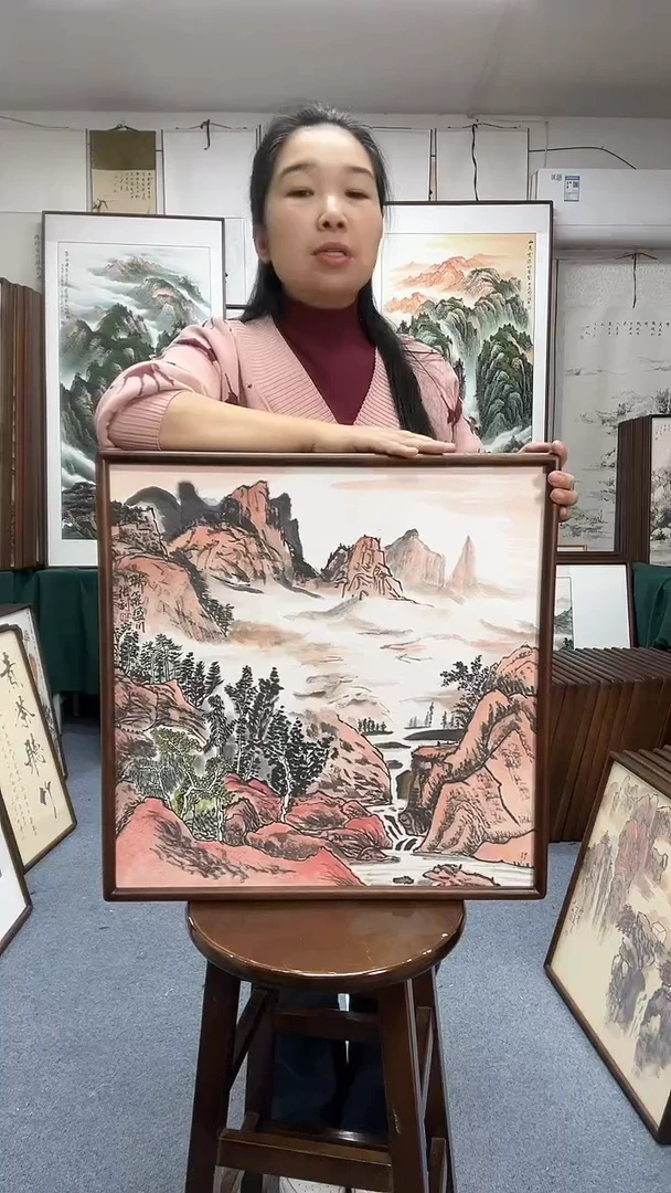 国画国画手绘实木画框京东包邮