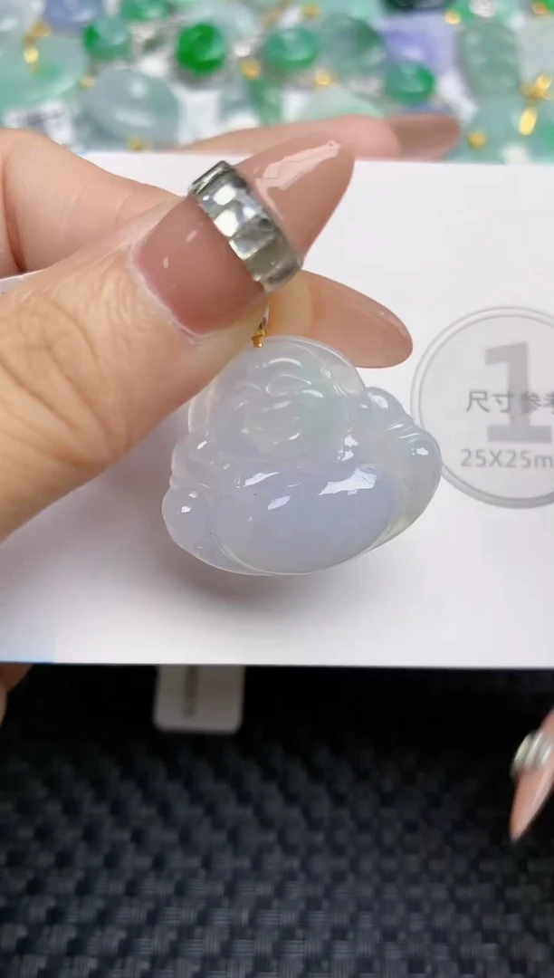 颈饰18K金镶嵌翡翠 天然缅甸A货翡翠百元以上9元证书费自理