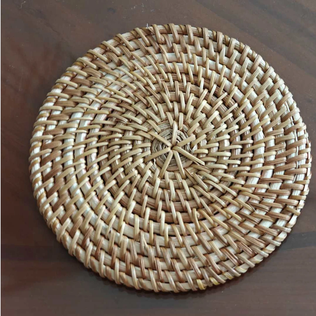 茶杯编织壶垫藤编杯垫圆形大号10cm