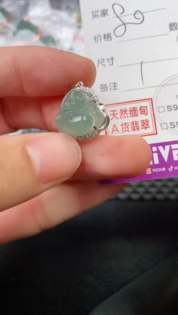 颈饰银S925镶嵌翡翠h****n挂件