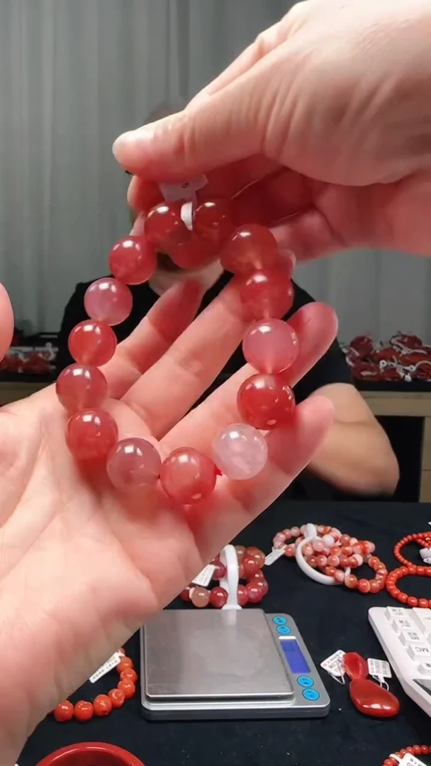 未镶嵌多样性发一件南红玛瑙15mm多宝圆珠单圈