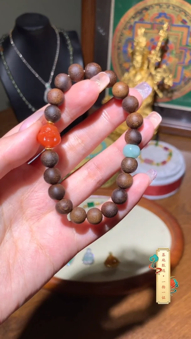 南红玛瑙手串未镶嵌弥勒佛手串