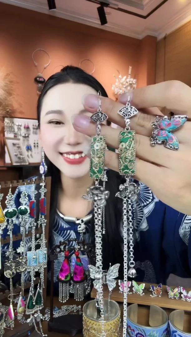 刺绣纯手工民族风耳环