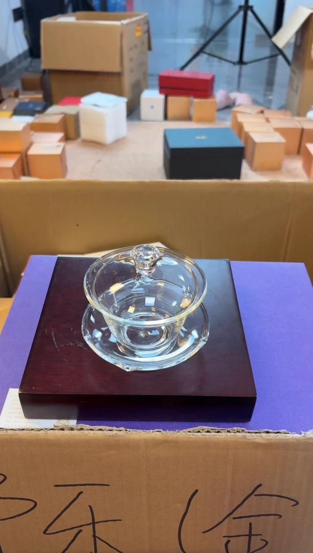 禾器荷叶盖碗透明色