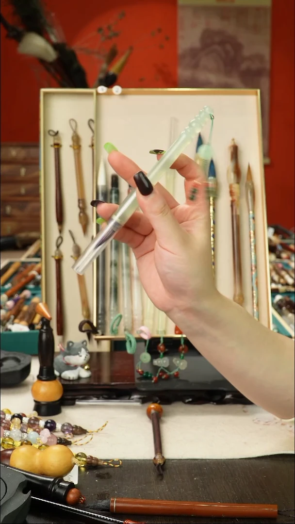 33号孤品高货毛笔链接 清水试笔 蘸墨不退