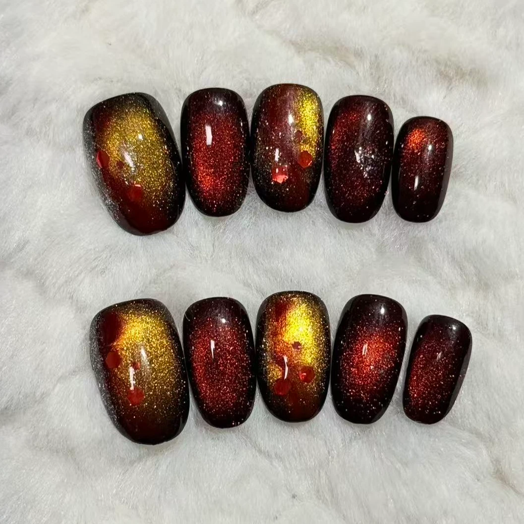 A07【多彩油画】新年款纯手工秋冬显白气质穿戴甲