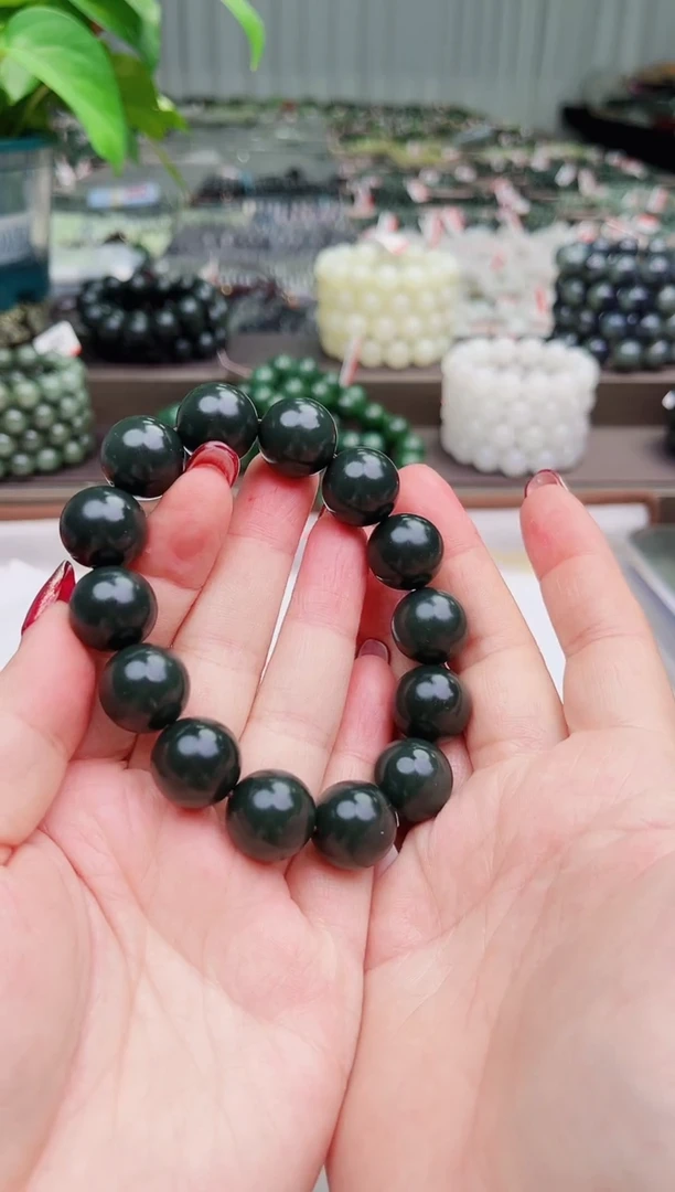 【闪购商品】和田玉手串未镶嵌纯天然和田玉新疆沙枣青蓝调16