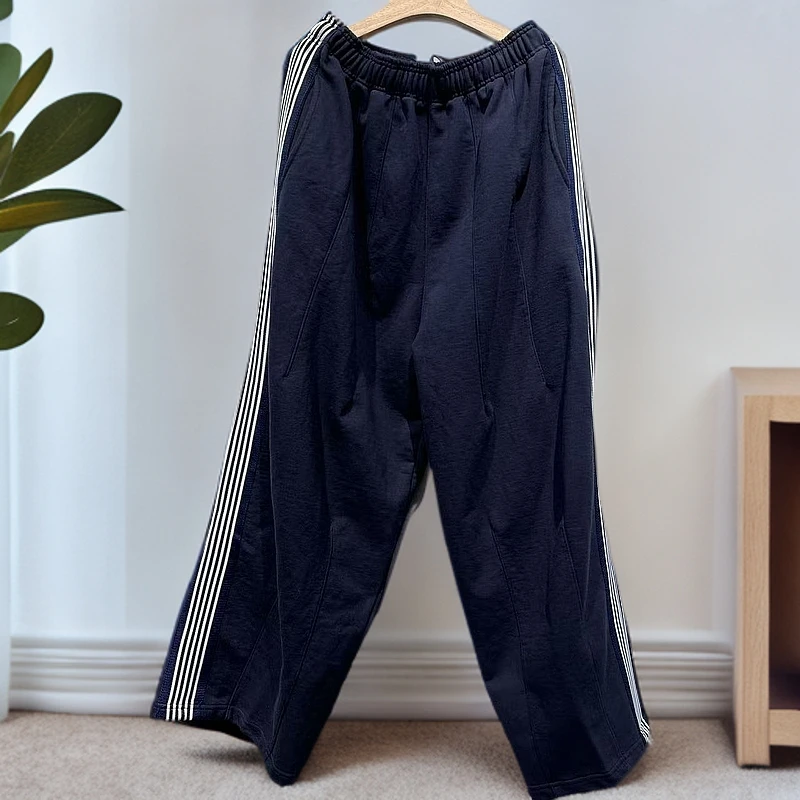 韩国新款时尚百搭洋气侧边条纹卫裤