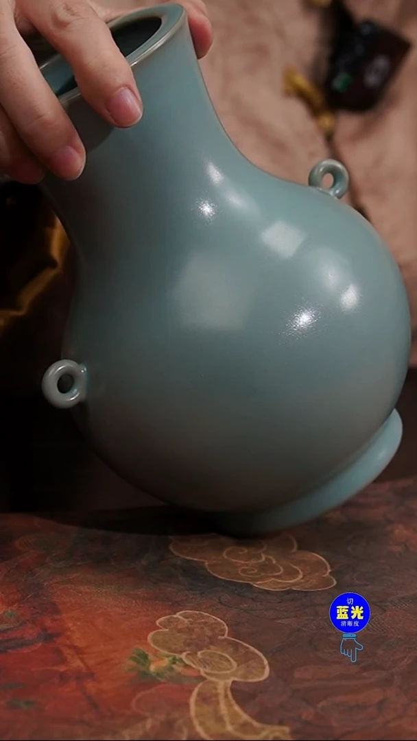 摆件瓷纯手工清凉寺原矿釉双系方壶