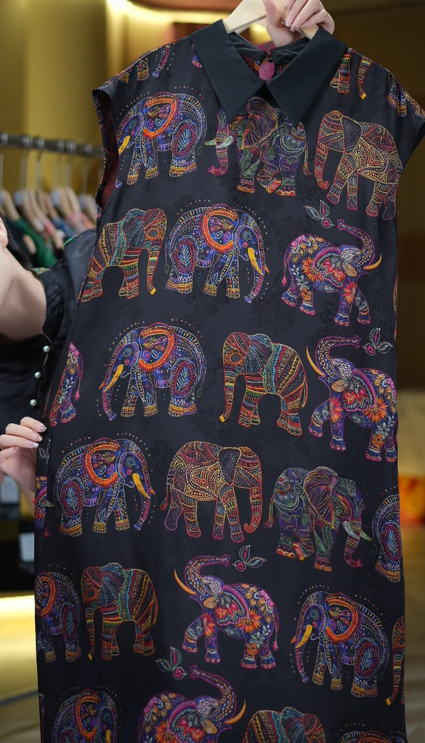 象锦《非遗美学》T1679新中式复古气质时尚无袖连衣裙