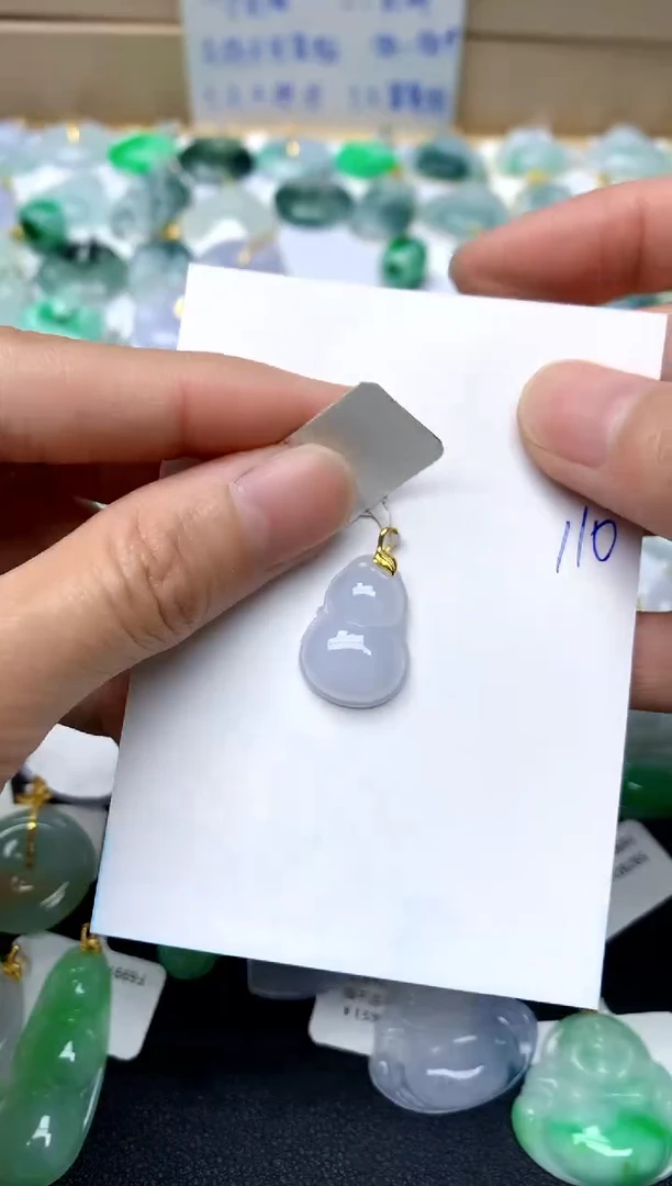 【闪购商品】翡翠颈饰18K金镶嵌110天然A货翡翠