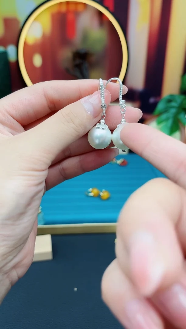 耳饰银S925镶嵌拼合珍珠（马贝珠）239