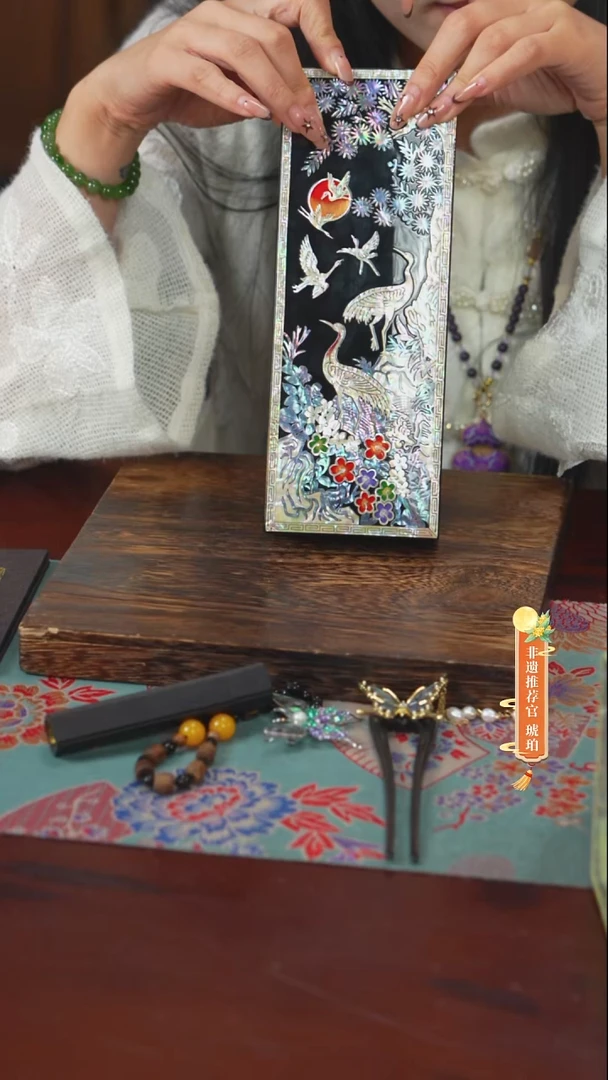 木闪购商品螺钿漆器首饰盒