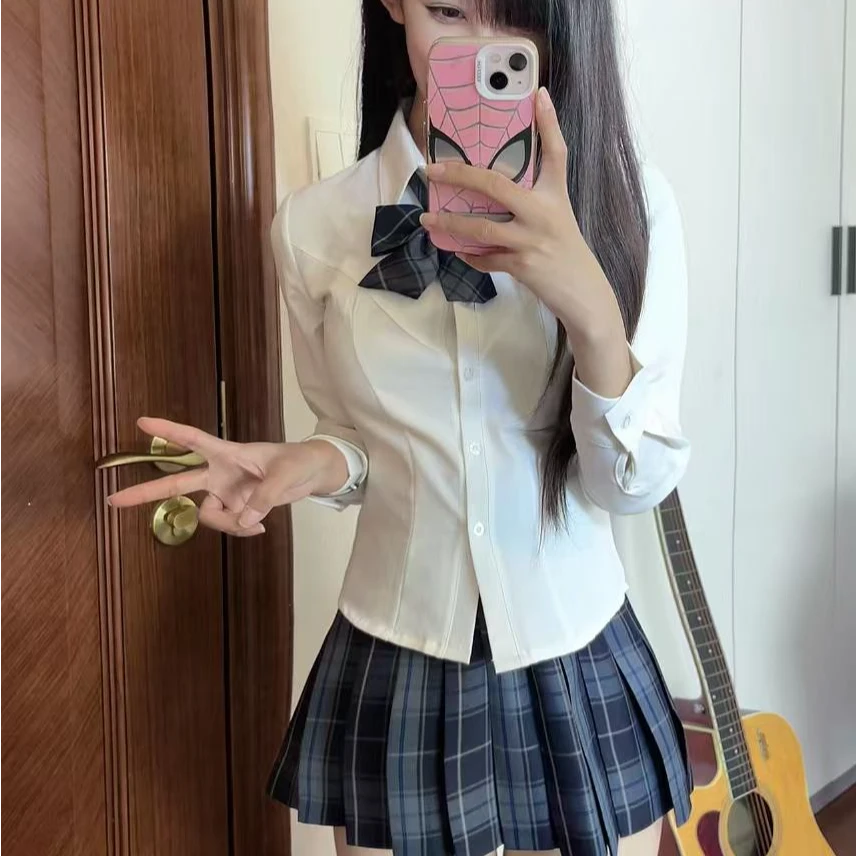 妙氏学院风短裙学生制服百搭显瘦JK格裙成品布