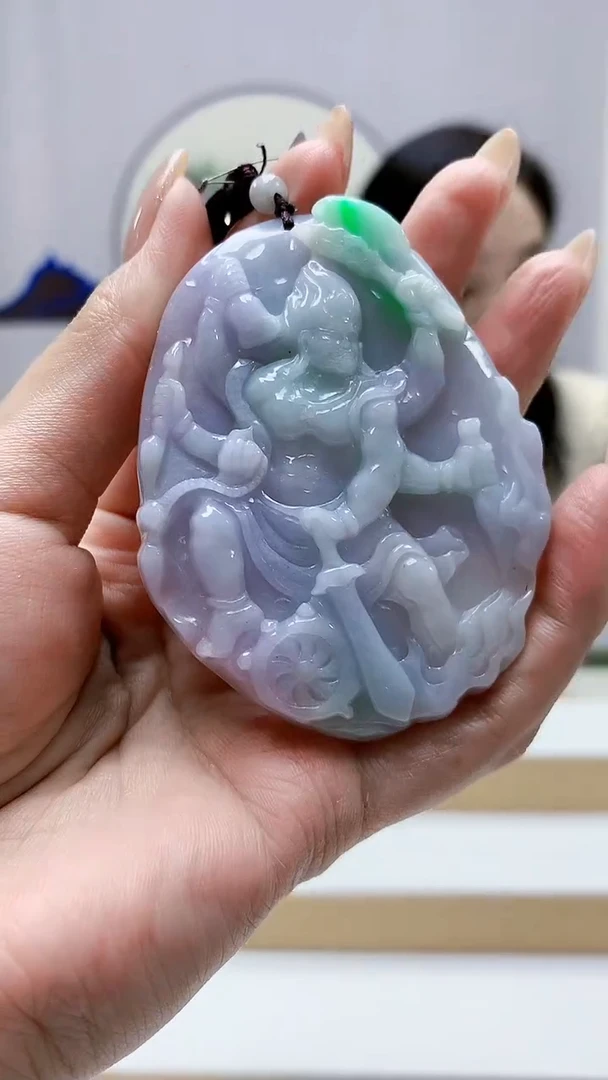 未镶嵌定制翡翠5160MM-毛货挂件67