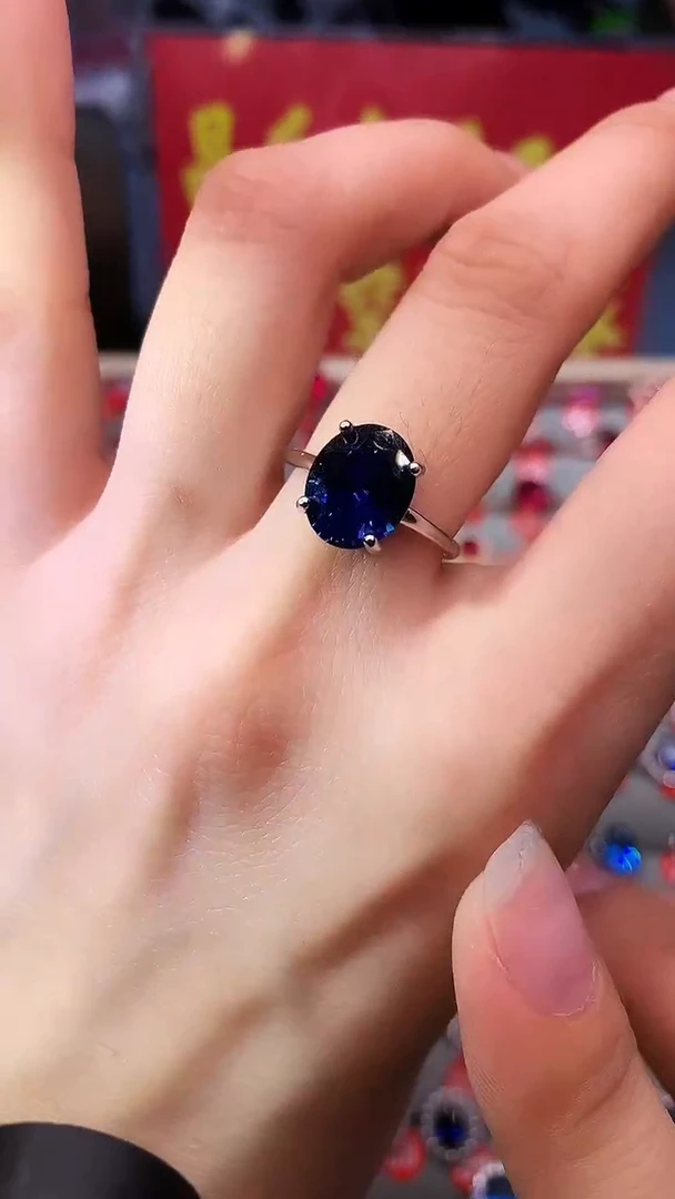 【闪购商品】蓝宝石戒指银S925镶嵌11111