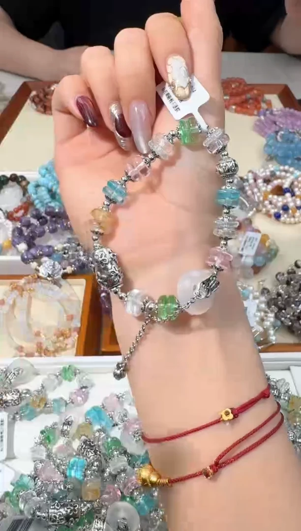 【闪购商品】托帕石手链未镶嵌F016彩托帕白色平安扣设计款