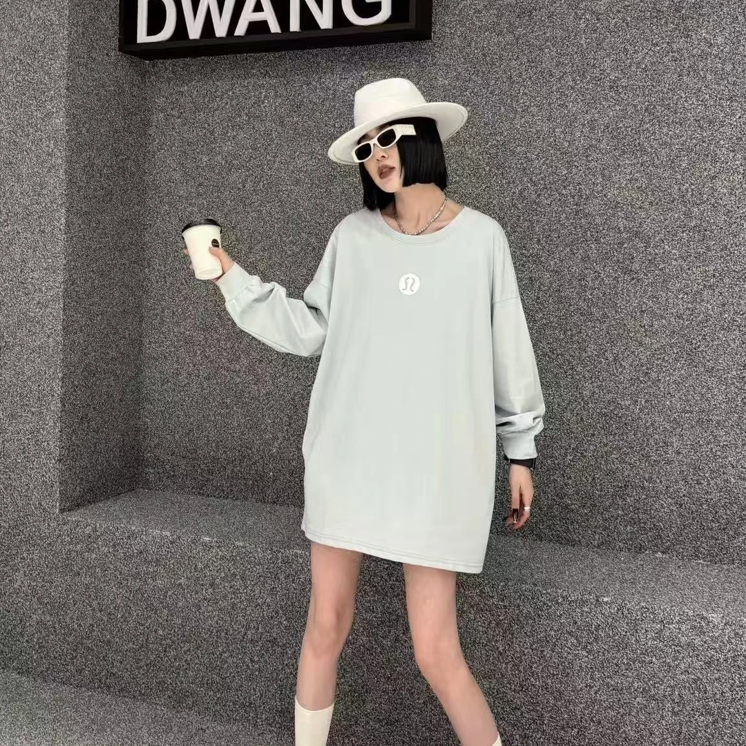 后背字母长袖T恤2503时尚休闲百搭宽松圆领春秋潮流饕餮服饰大码