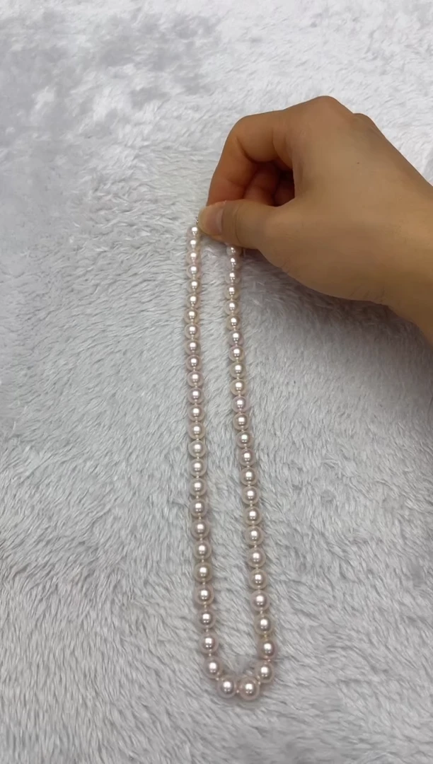 海水珍珠银S925镶嵌项链AK7.5-8mm