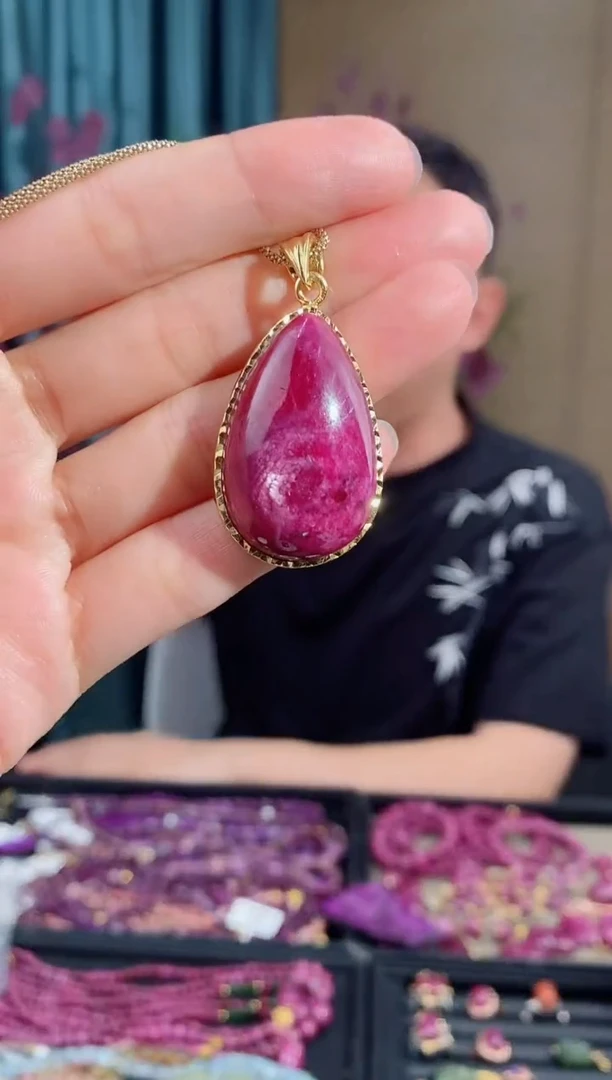 银S925镶嵌吊坠(不含链)红宝石215