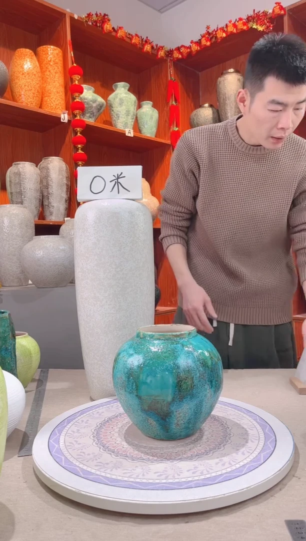 【闪购商品】瓶草原绿 小号 陶瓷花瓶 无花微瑕