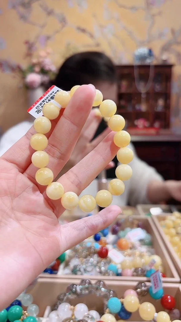 蜜蜡未镶嵌珠宝奇石设计款手串