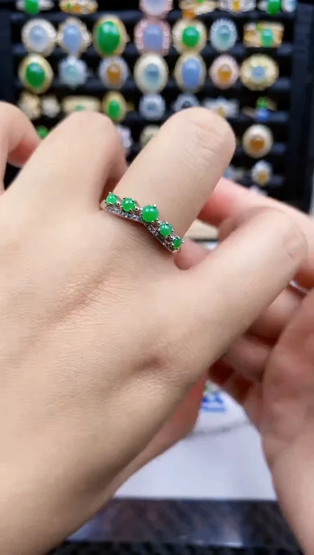 银S925镶嵌戒指翡翠202