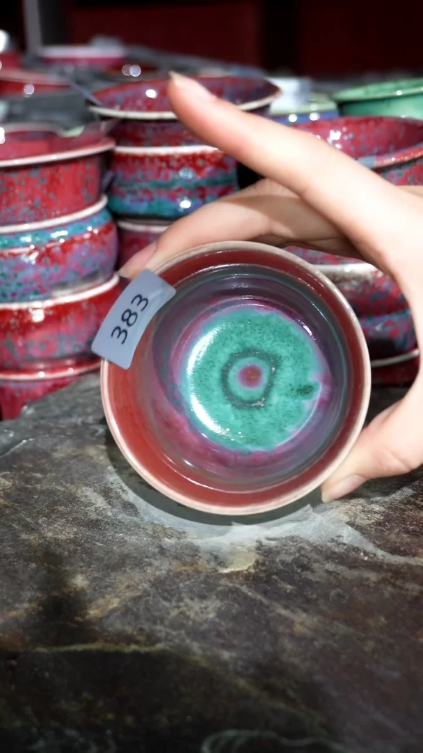 摆件陶精品窑变钧瓷茶器