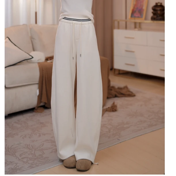 【月半弯】马克华菲女装秋冬加绒加厚秋冬时尚休闲长裤F54024A503