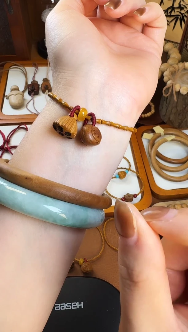 手串桃核竹节单圈福气莲莲