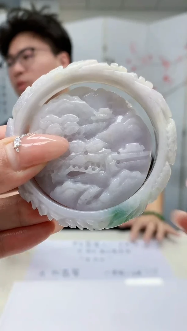 【闪购商品】定制翡翠未镶嵌4688MM-毛货套镯（58圈)44