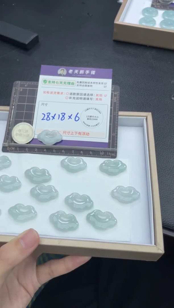 颈饰未镶嵌翡翠如意锁配绳5/多样性发其一CP