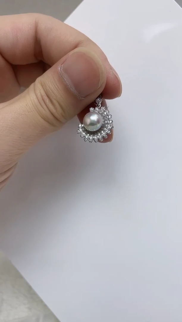 颈饰银S925镶嵌海水珍珠