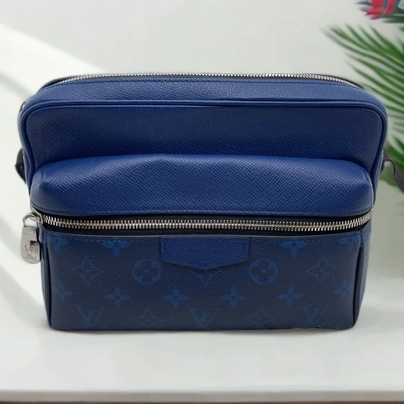95新 LouisVuitton/路易威登 LV 芯片款蓝色邮差包（012828）