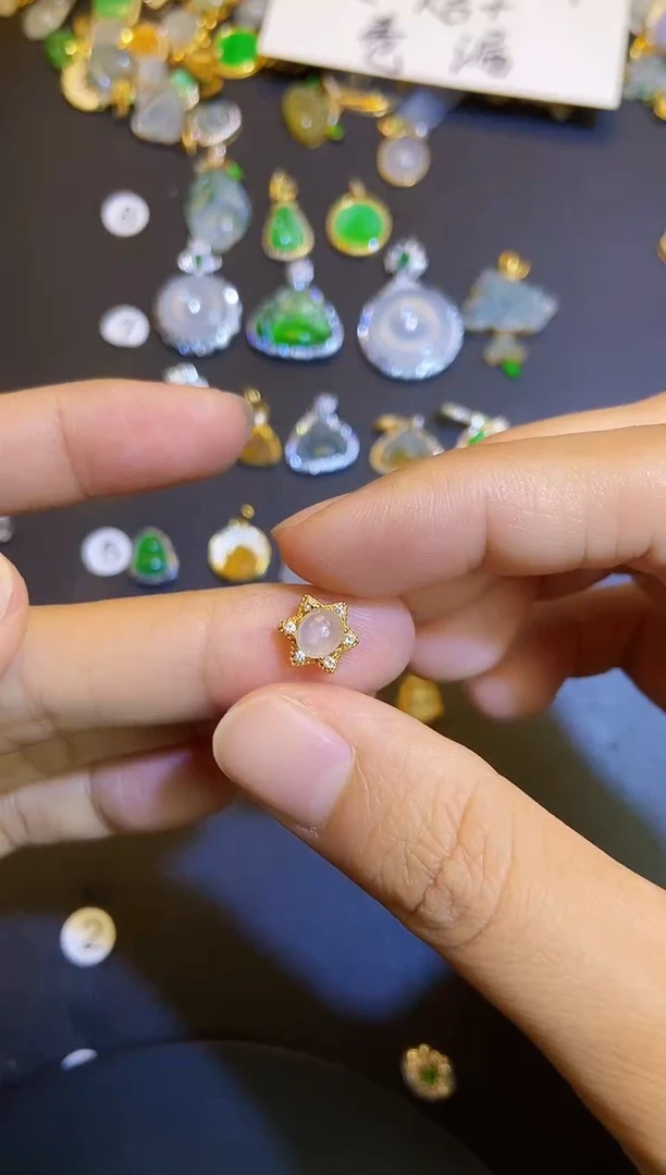 吊坠(不含链)银S925镶嵌翡翠1