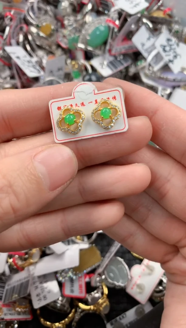 银S925镶嵌戒指翡翠666   9