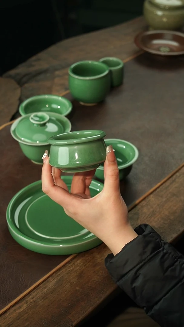 【闪购商品】瓷片陈蓉蓉 梅子青 小洗杯