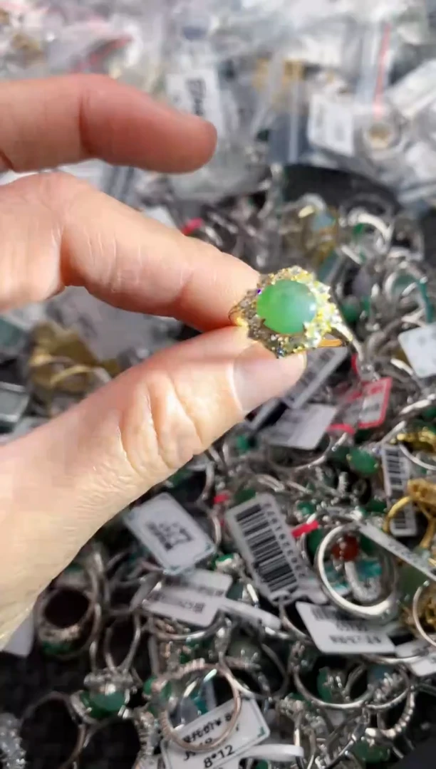 银S925镶嵌戒指翡翠1                         9