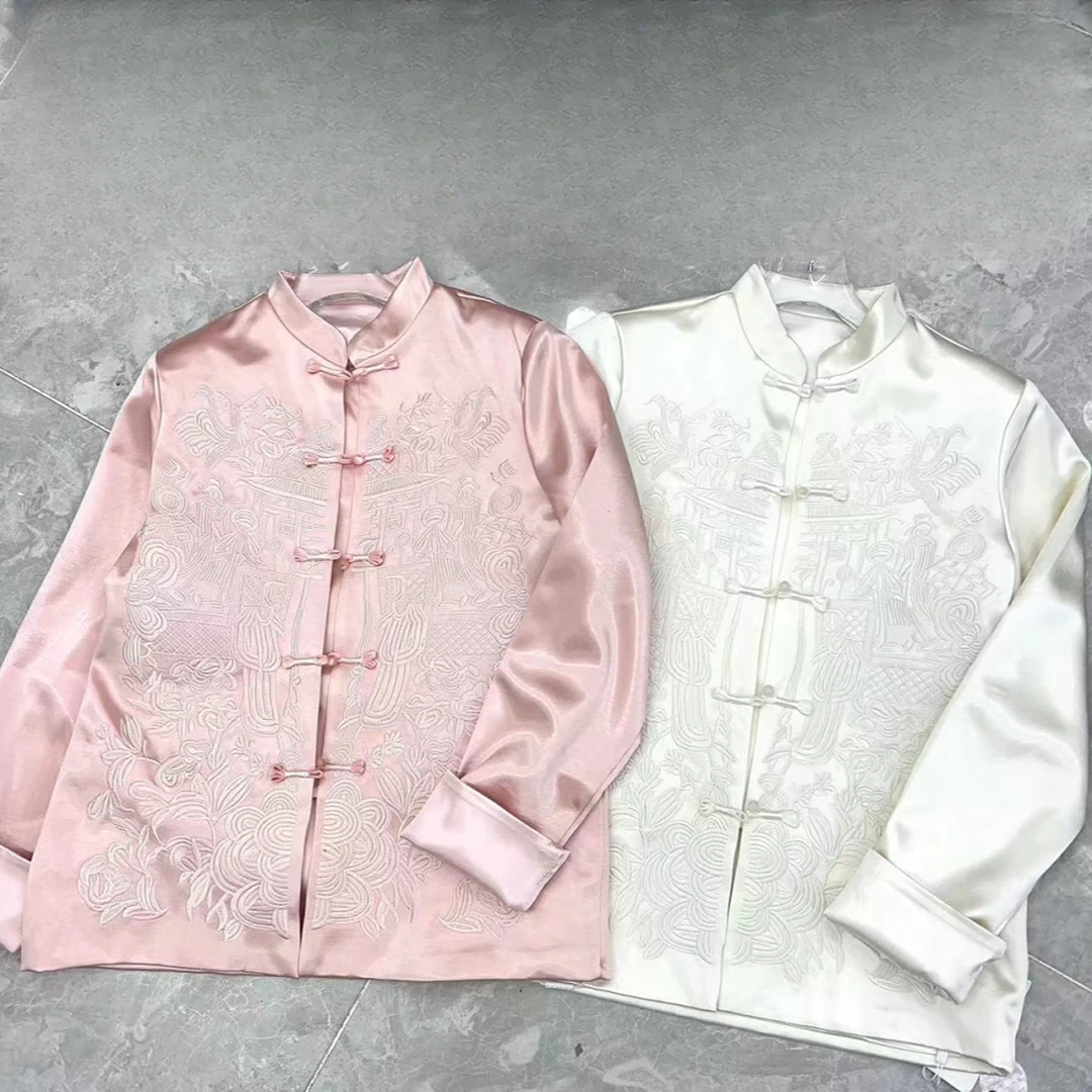 9678/#春季新款新中式《金玉满堂》女士时尚潮流百搭刺绣长袖上衣