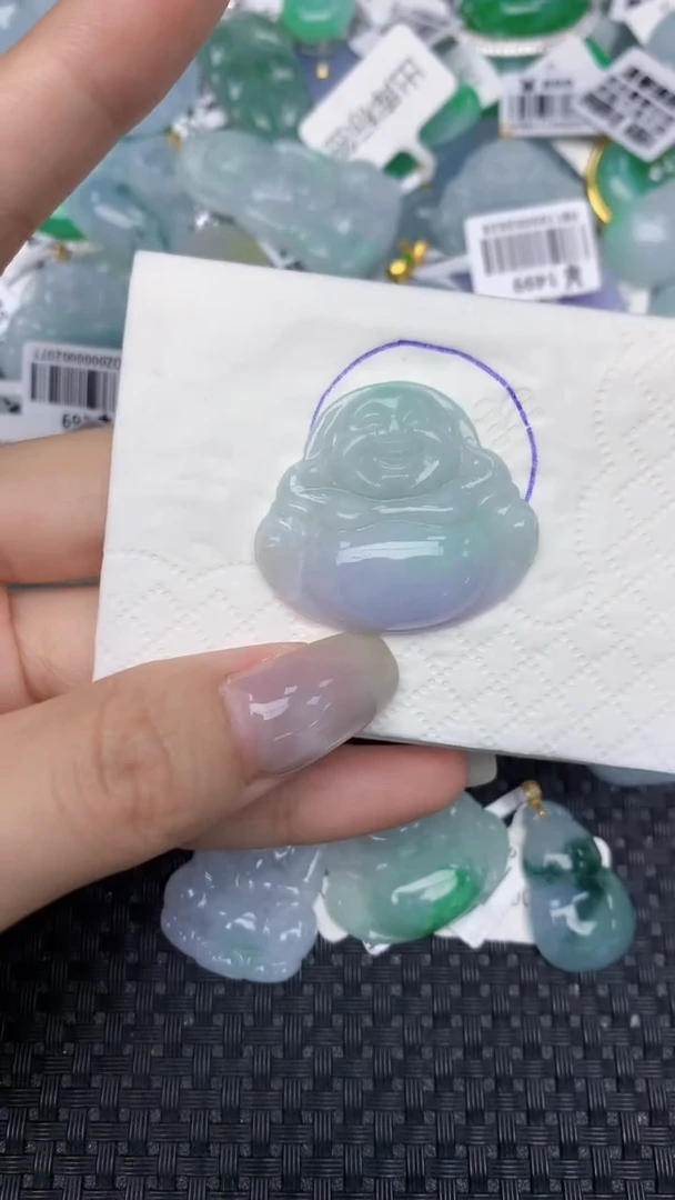 颈饰未镶嵌翡翠天然缅甸翡翠a货百元以上9元证书费自理