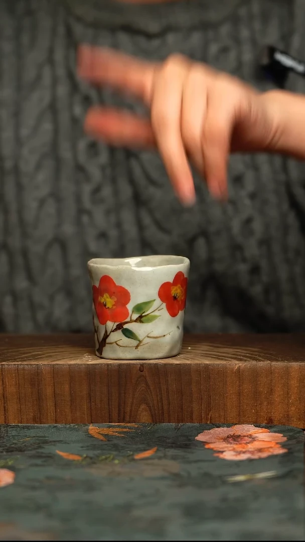 杯釉下彩手工手绘同款陶器