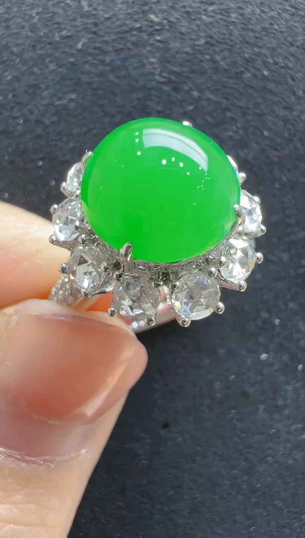 【闪购商品】翡翠戒指18K金镶嵌多样性发货拍一发一