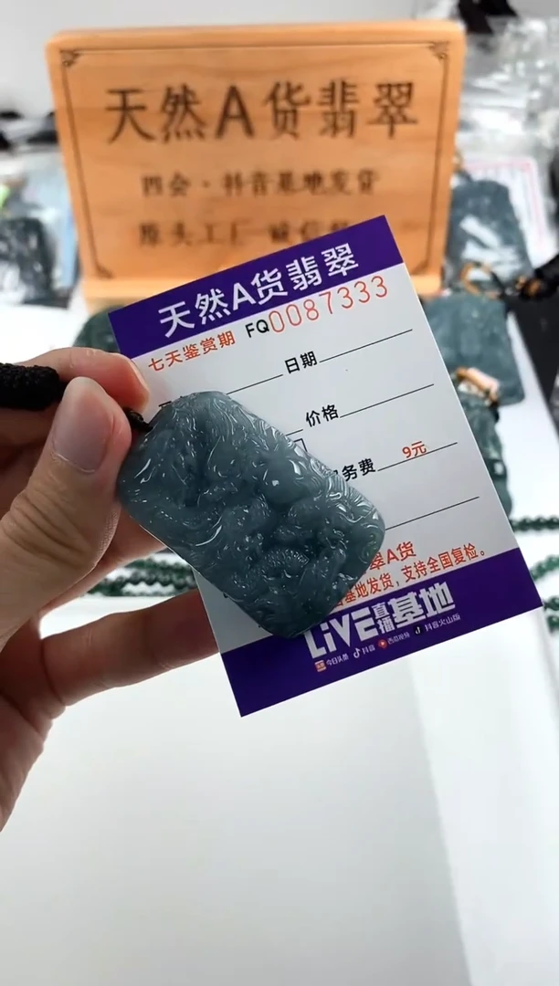 颈饰未镶嵌翡翠 多样性随机一件发货 浅色九龙牌38