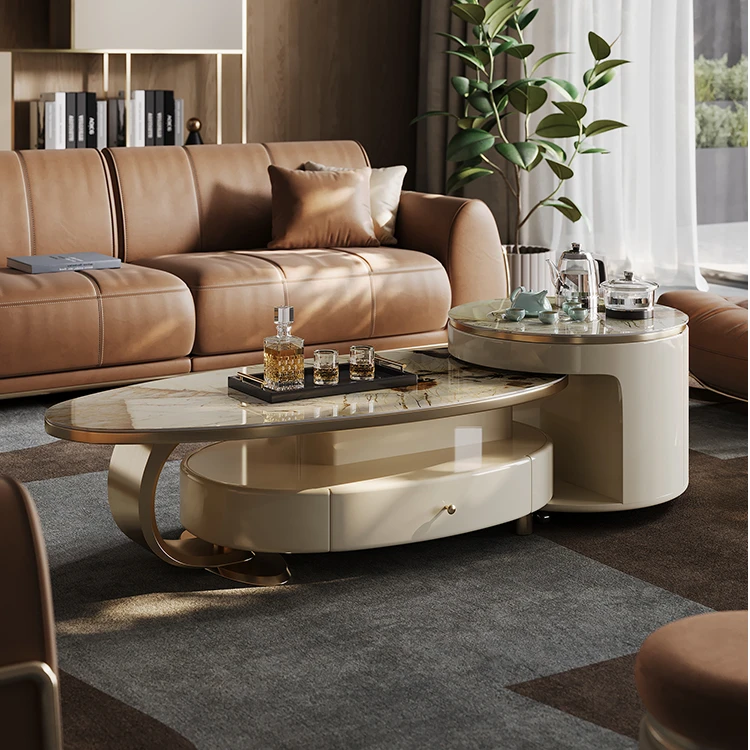 轻奢大理石茶几泡茶一体带烧水茶几桌客厅家用奢石岩板功夫茶台