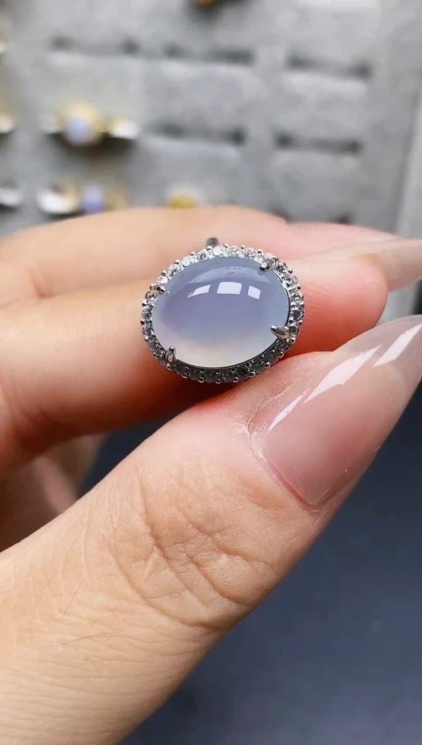 银S925镶嵌戒指翡翠3734