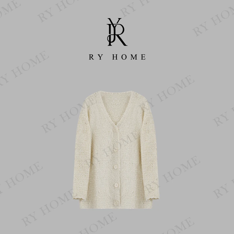 【容雨RYHOME】羊毛＋镂空慵懒风毛衣开衫251M2844