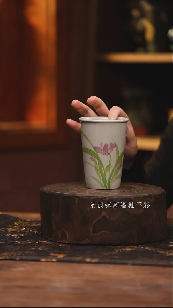 陶瓷 景德镇高温釉下手绘陶瓷@L082@