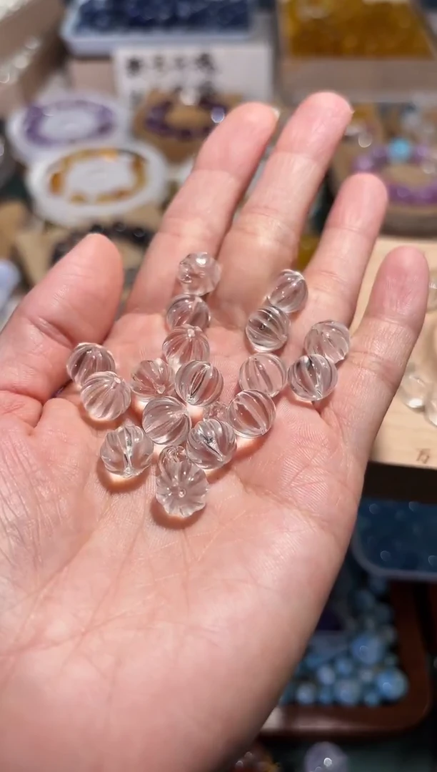 未镶嵌手串水晶白水晶南瓜珠卡9m一颗