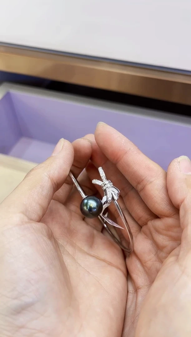 【闪购商品】海水珍珠手镯银S925镶嵌大溪地